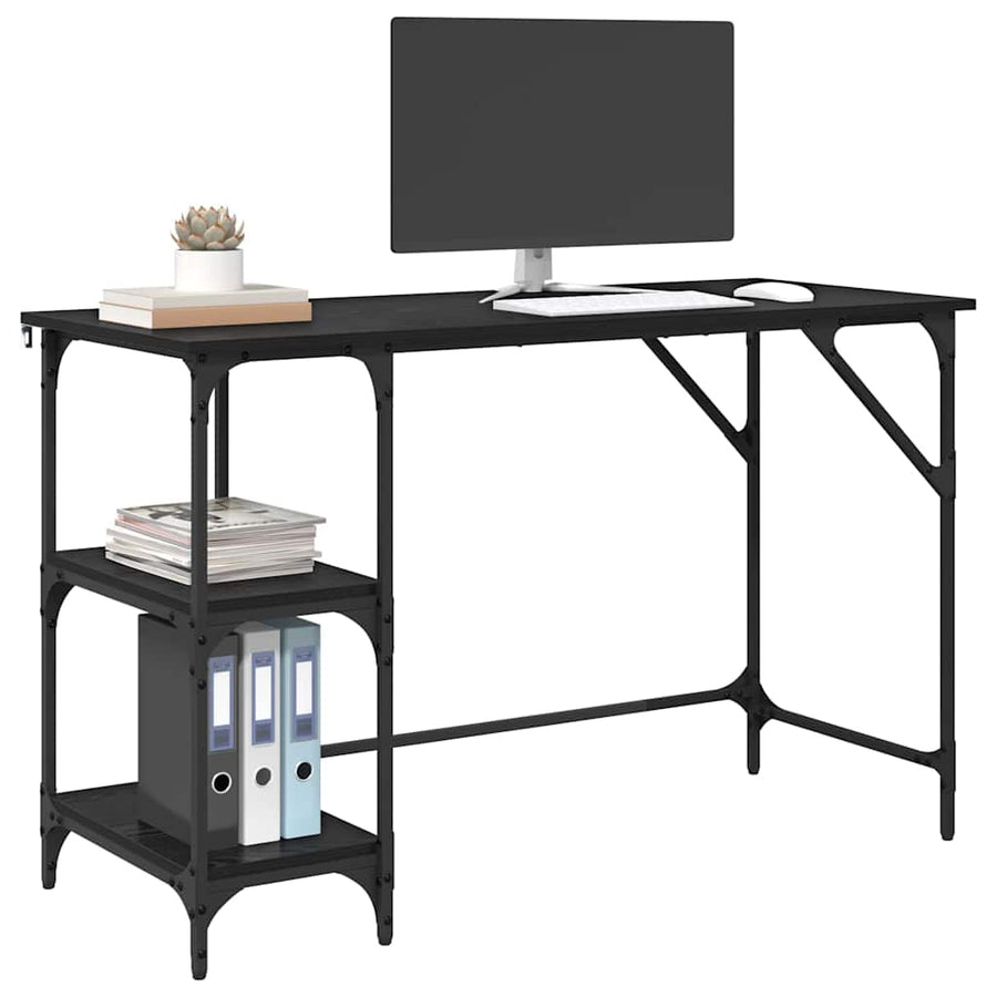 Bureau Zwart Eiken 120 x 50 x 75 cm Bewerkt hout