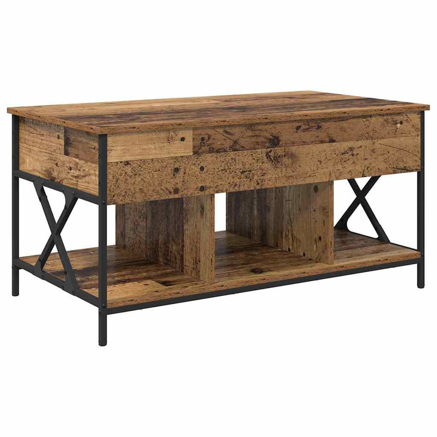 Salontafel Oud hout 100 x 55 x 50 cm Bewerkt hout