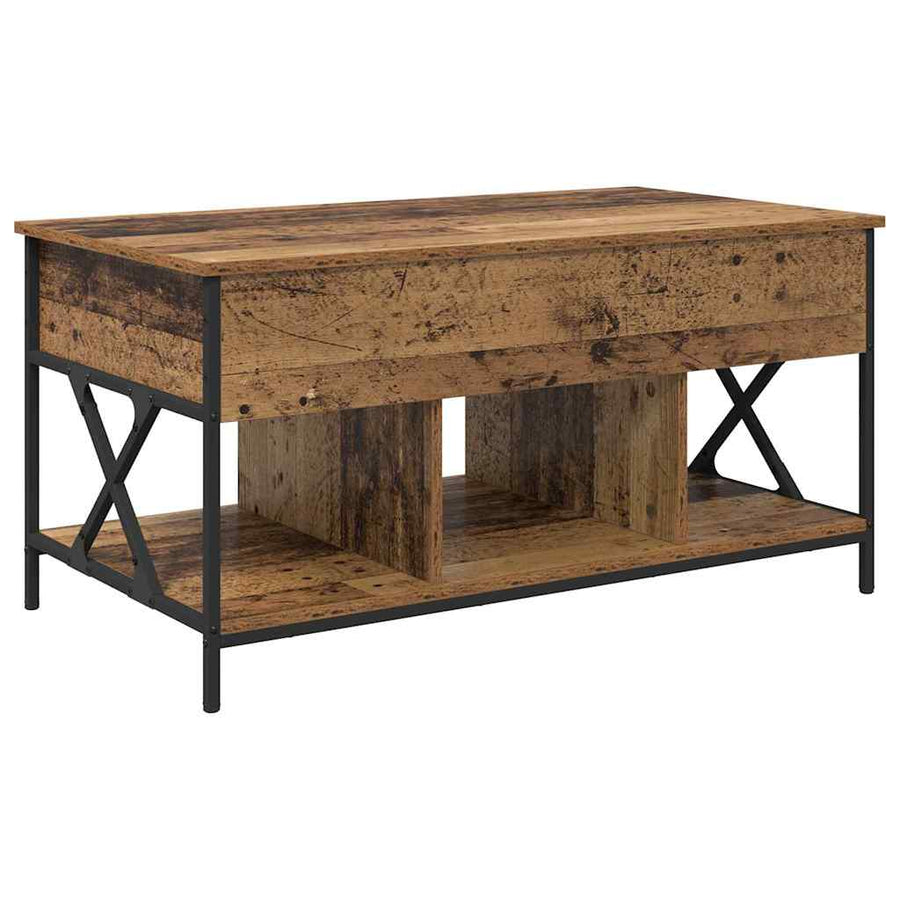 Salontafel Oud hout 100 x 55 x 50 cm Bewerkt hout