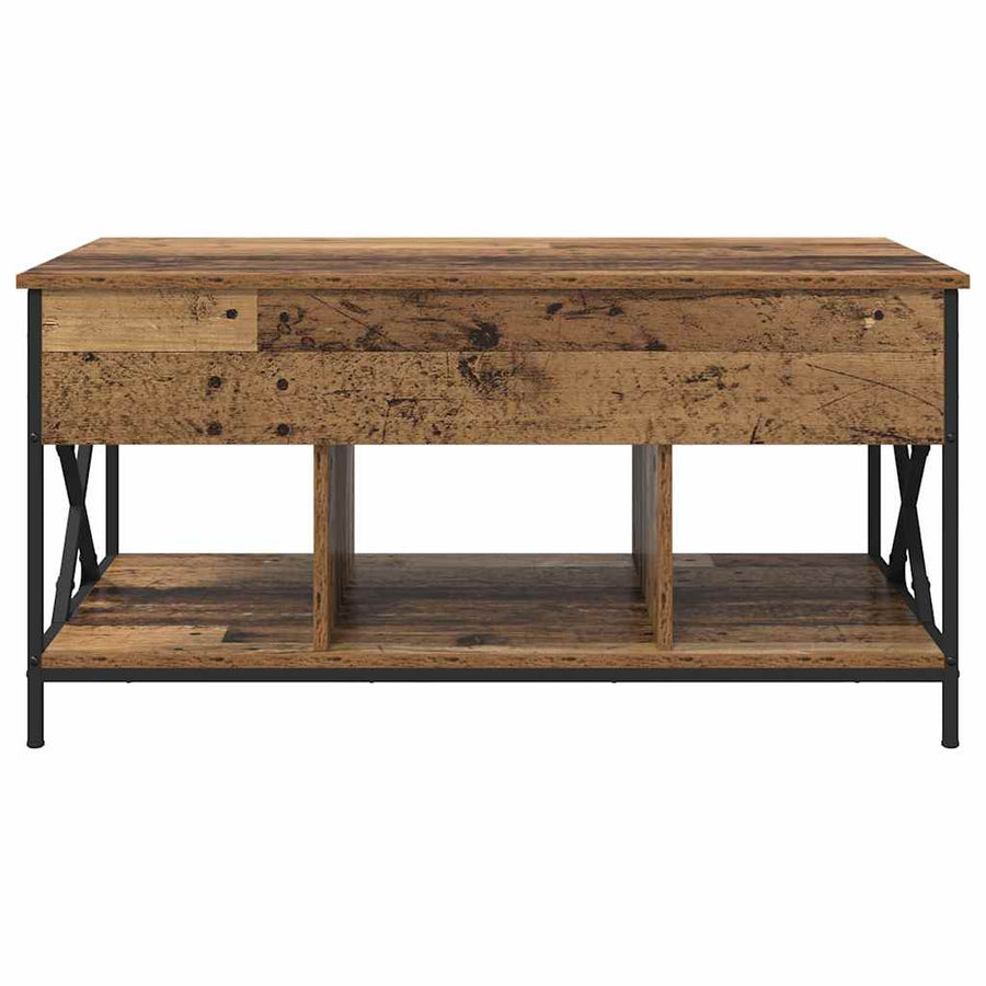 Salontafel Oud hout 100 x 55 x 50 cm Bewerkt hout