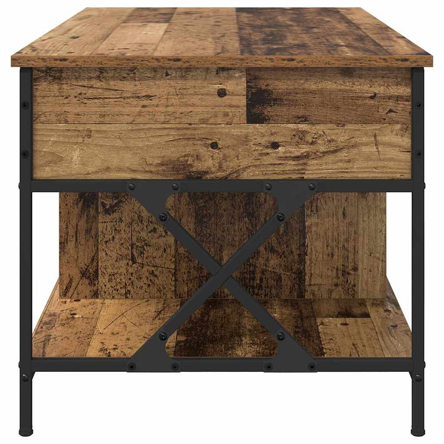 Salontafel Oud hout 100 x 55 x 50 cm Bewerkt hout