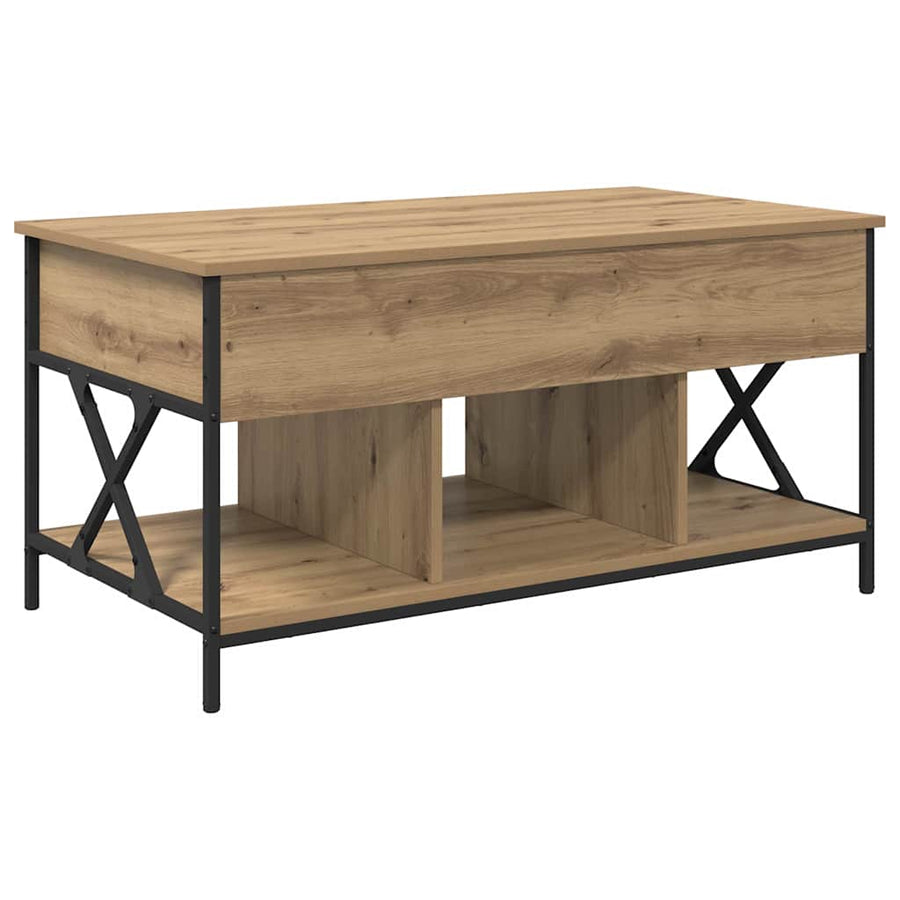 Salontafel artisanaal eikenkleurig 100 x 55 x 50 cm