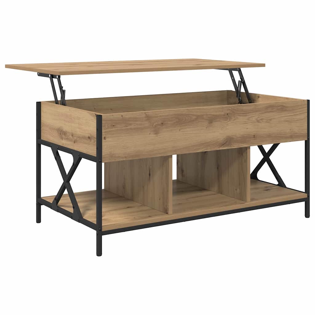 Salontafel artisanaal eikenkleurig 100 x 55 x 50 cm