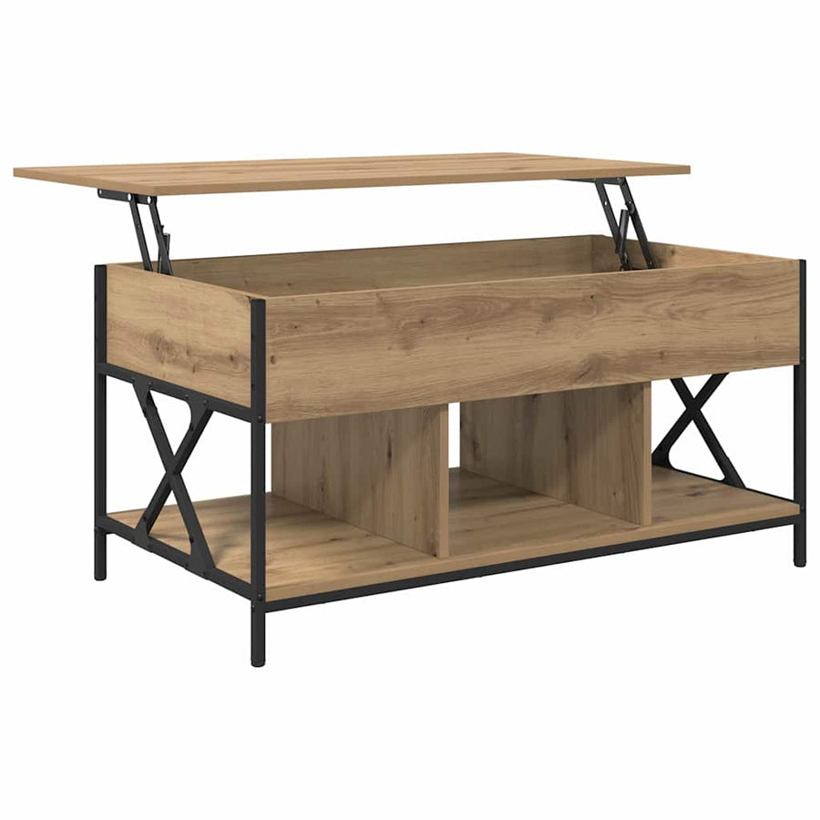 Salontafel artisanaal eikenkleurig 100 x 55 x 50 cm