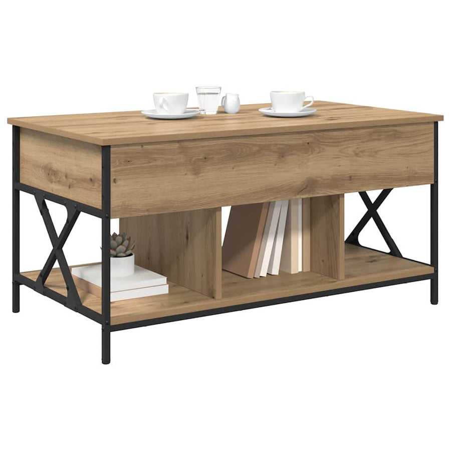 Salontafel artisanaal eikenkleurig 100 x 55 x 50 cm