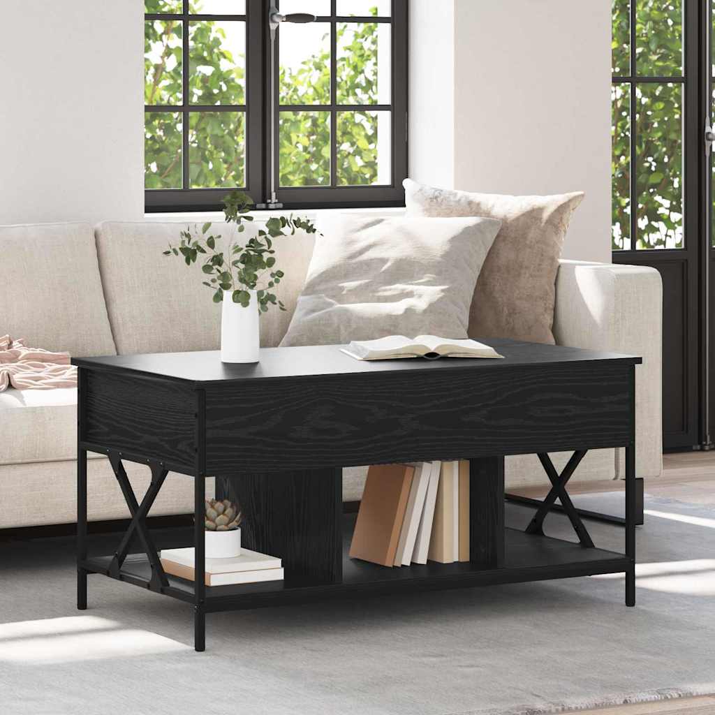 Salontafel Zwart eiken 100 x 55 x 50 cm Bewerkt hout