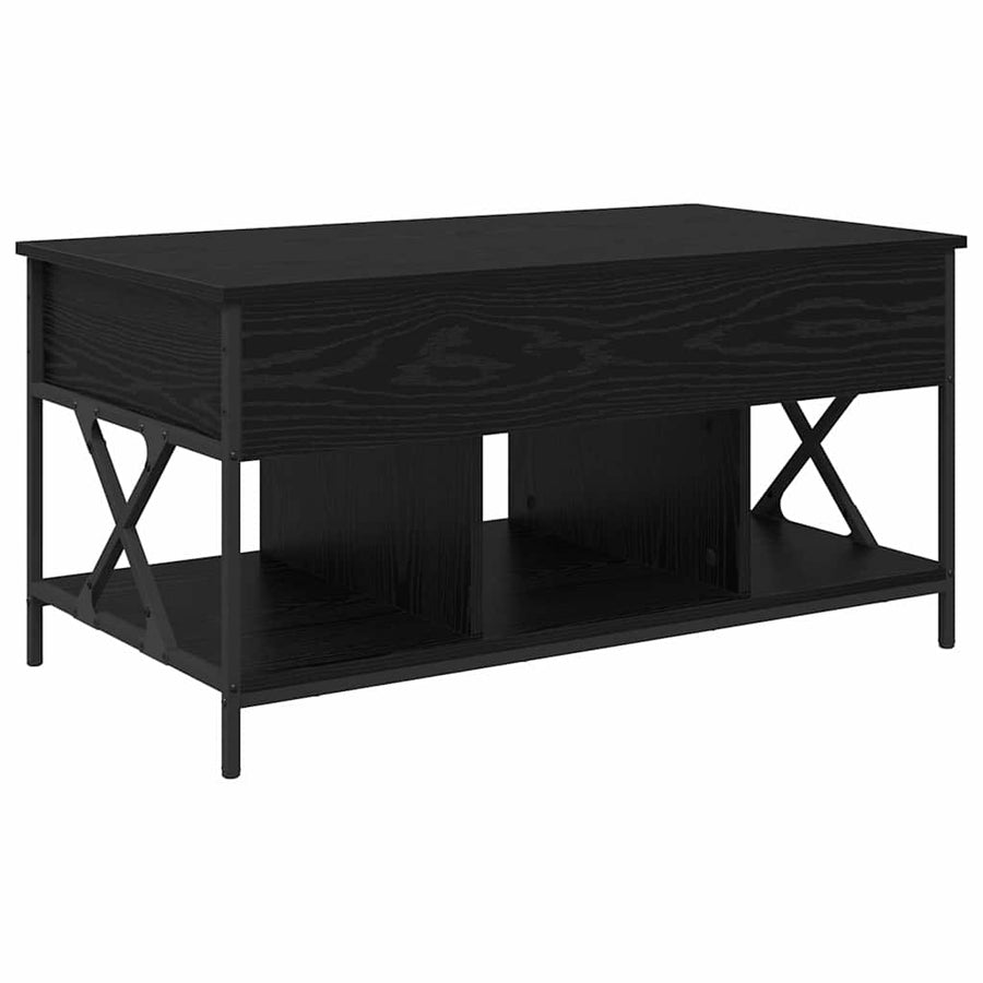 Salontafel Zwart eiken 100 x 55 x 50 cm Bewerkt hout