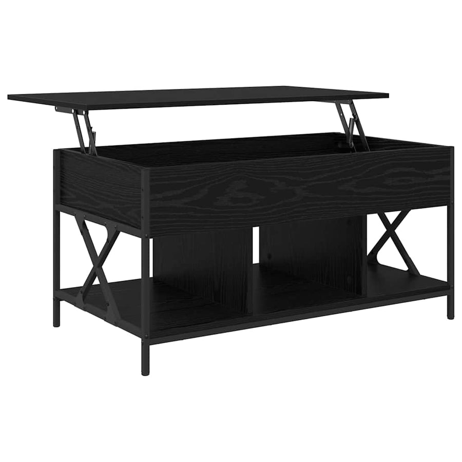 Salontafel Zwart eiken 100 x 55 x 50 cm Bewerkt hout