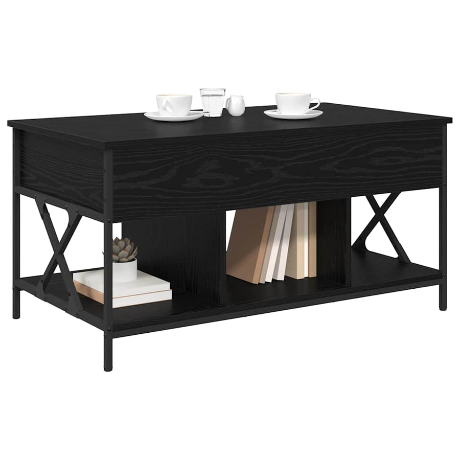Salontafel Zwart eiken 100 x 55 x 50 cm Bewerkt hout