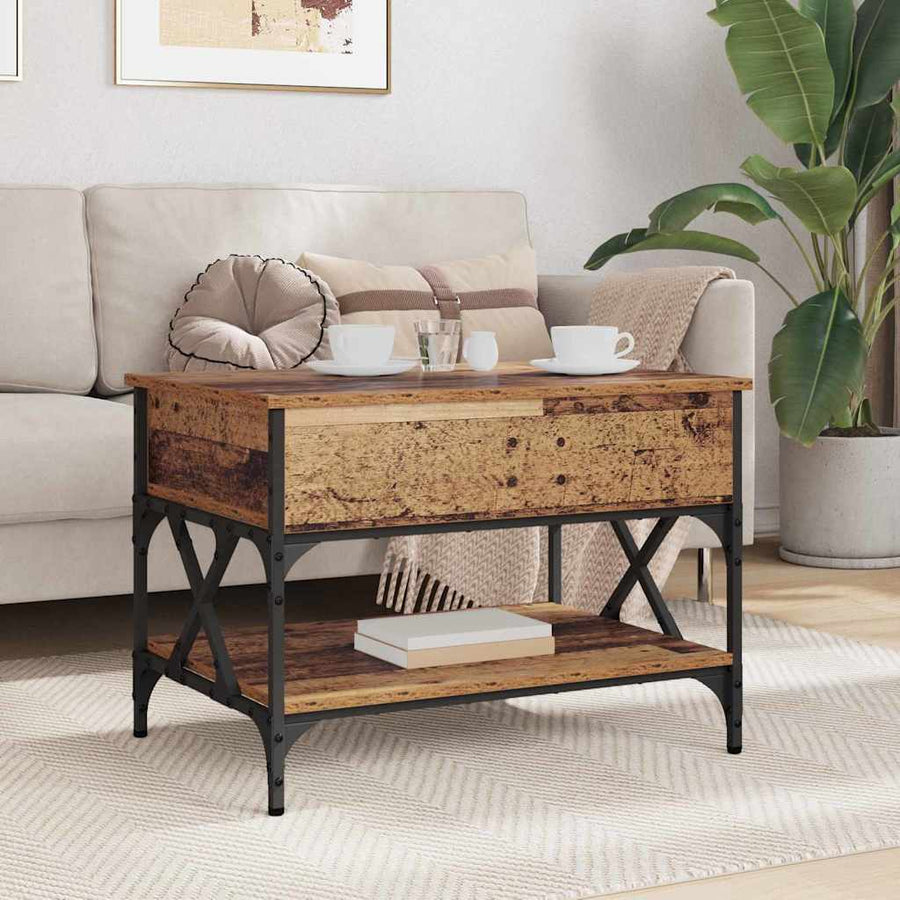 Salontafel Oud Hout 70x50x50cm Bewerkt hout