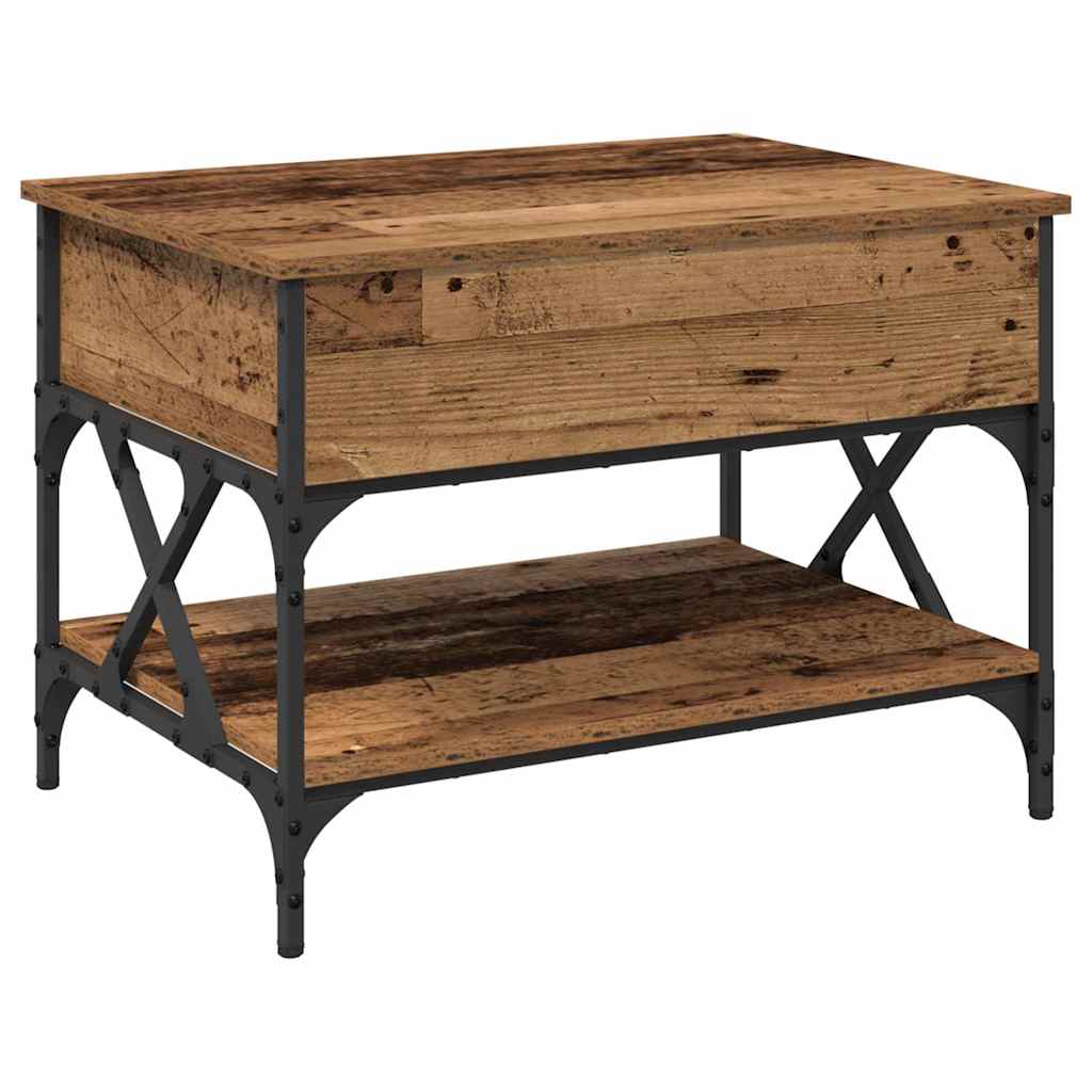 Salontafel Oud Hout 70x50x50cm Bewerkt hout
