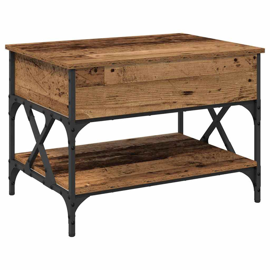 Salontafel Oud Hout 70x50x50cm Bewerkt hout