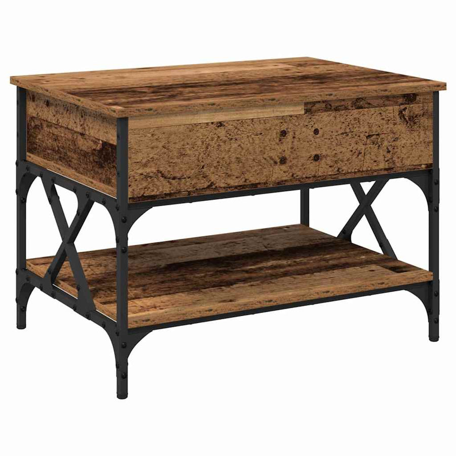 Salontafel Oud Hout 70x50x50cm Bewerkt hout