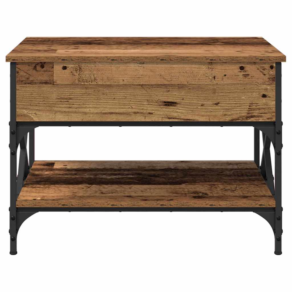 Salontafel Oud Hout 70x50x50cm Bewerkt hout
