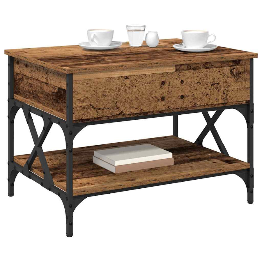 Salontafel Oud Hout 70x50x50cm Bewerkt hout