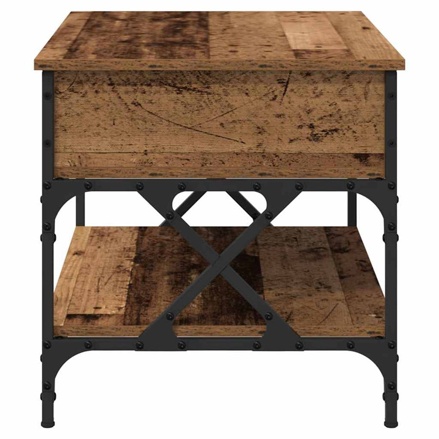 Salontafel Oud Hout 70x50x50cm Bewerkt hout