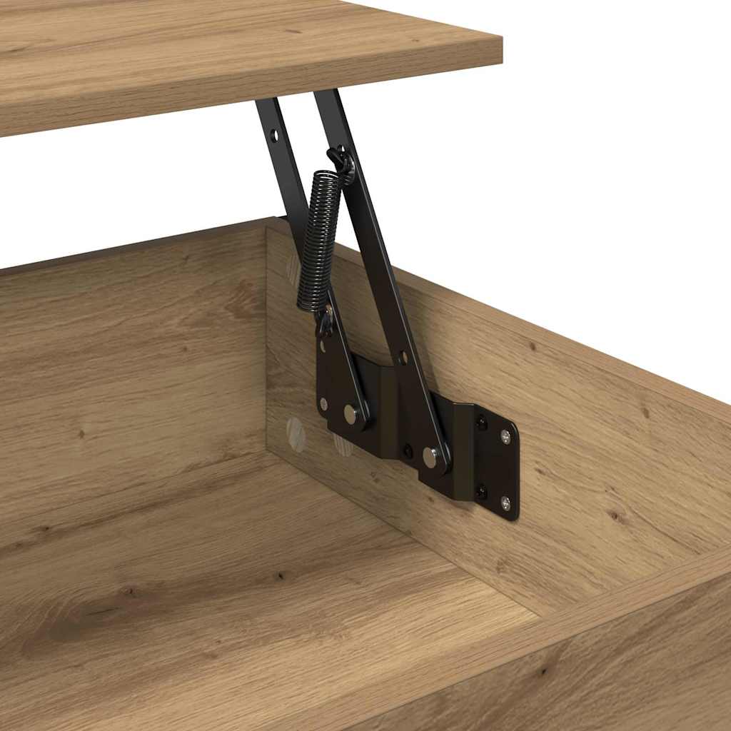 Salontafel Artisan Eiken 70x50x50cm Bewerkt hout