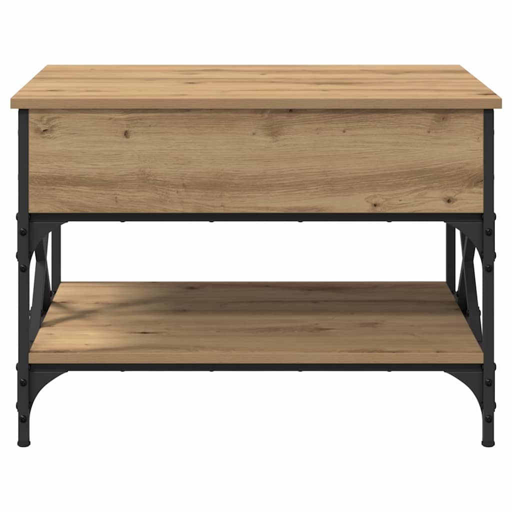 Salontafel Artisan Eiken 70x50x50cm Bewerkt hout