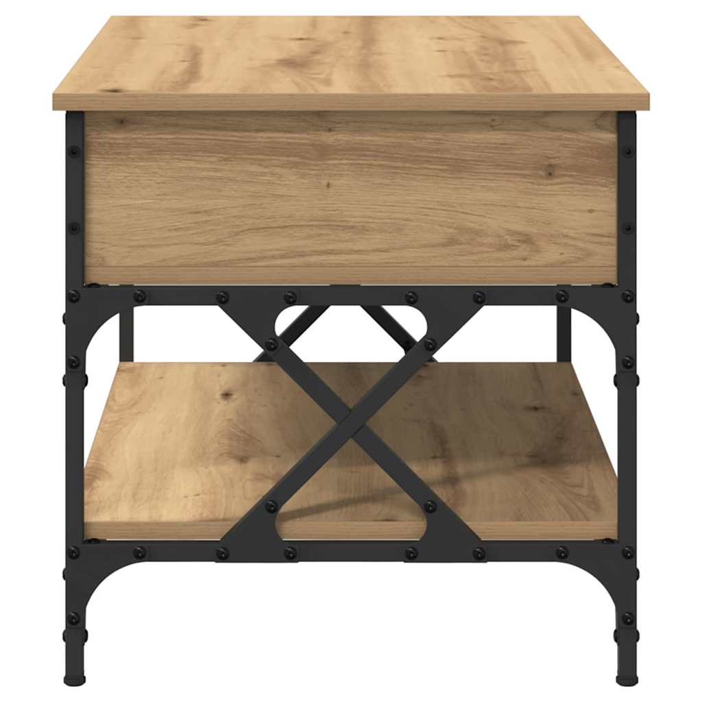 Salontafel Artisan Eiken 70x50x50cm Bewerkt hout