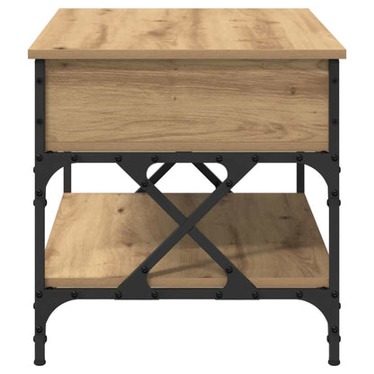 Salontafel Artisan Eiken 70x50x50cm Bewerkt hout