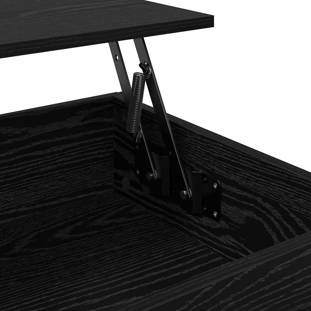 Salontafel Zwart Eiken 70x50x50cm Bewerkt hout