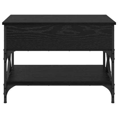 Salontafel Zwart Eiken 70x50x50cm Bewerkt hout