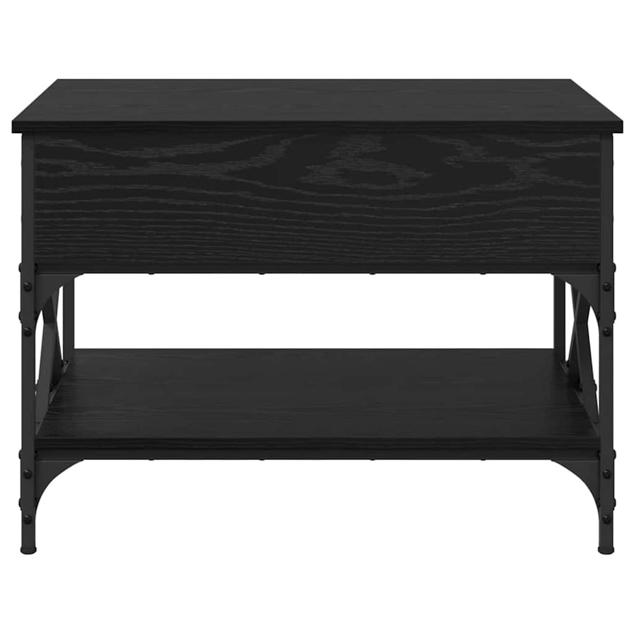 Salontafel Zwart Eiken 70x50x50cm Bewerkt hout