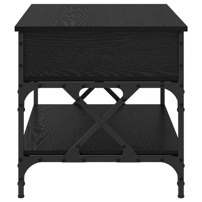 Salontafel Zwart Eiken 70x50x50cm Bewerkt hout