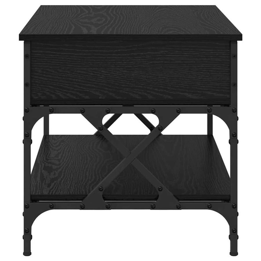 Salontafel Zwart Eiken 70x50x50cm Bewerkt hout