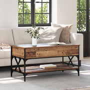 Salontafel 100x50x50 cm oud hout bewerkt hout lift-top