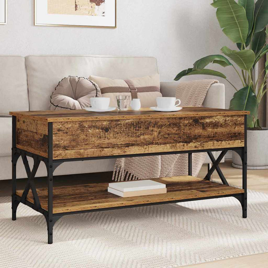 Salontafel Oud Hout 100 x 50 x 50 cm Bewerkt hout