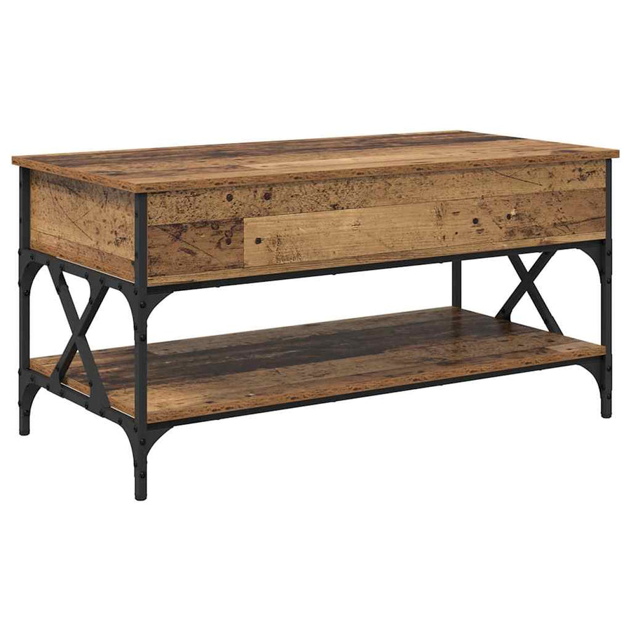 Salontafel Oud Hout 100 x 50 x 50 cm Bewerkt hout