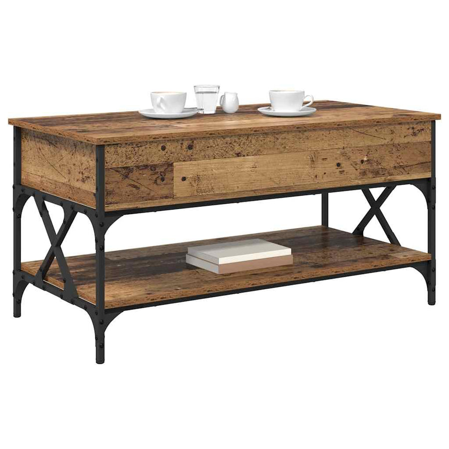 Salontafel Oud Hout 100 x 50 x 50 cm Bewerkt hout