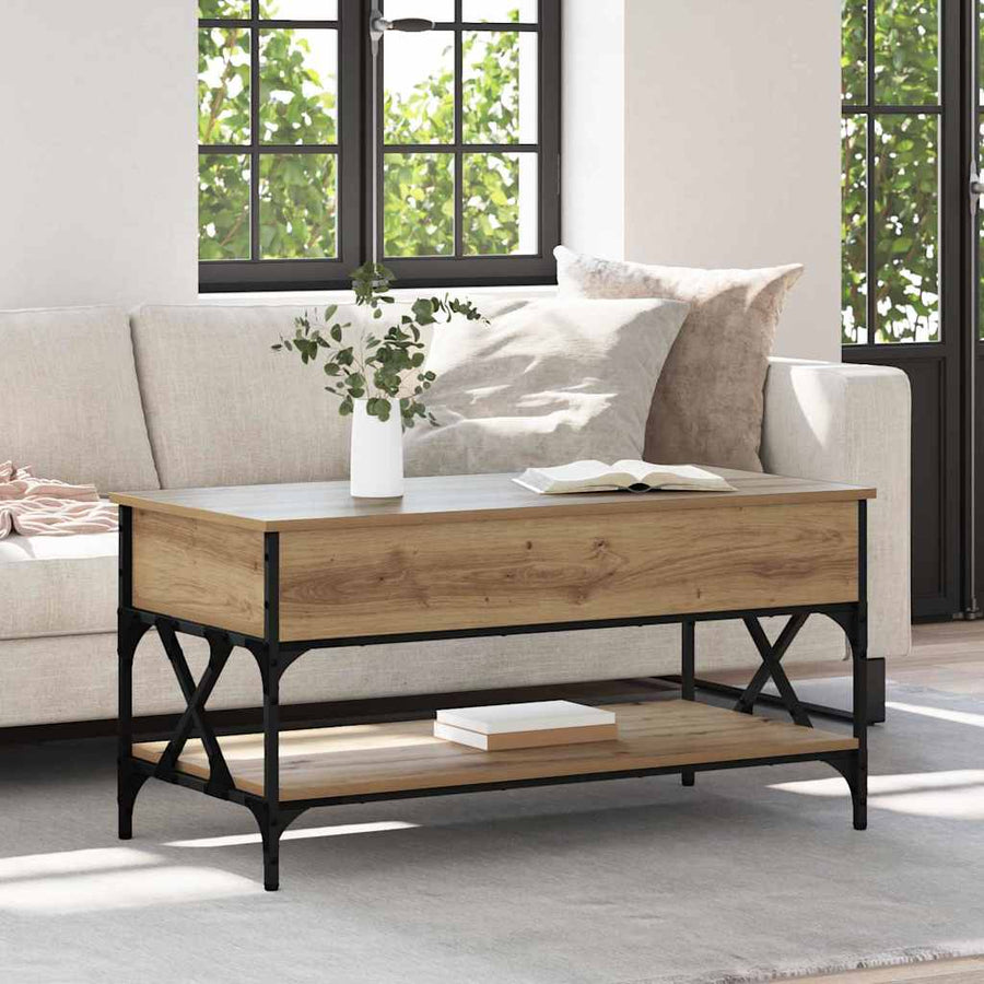 Salontafel Artisan Eiken 100 x 50 x 50 cm Bewerkt hout