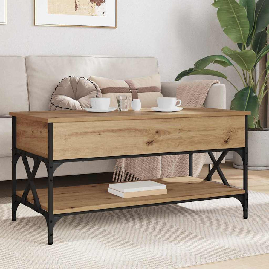 Salontafel Artisan Eiken 100 x 50 x 50 cm Bewerkt hout