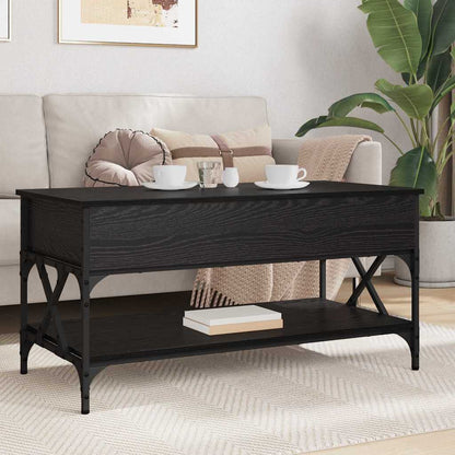Salontafel Zwart Eiken 100 x 50 x 50 cm Bewerkt hout