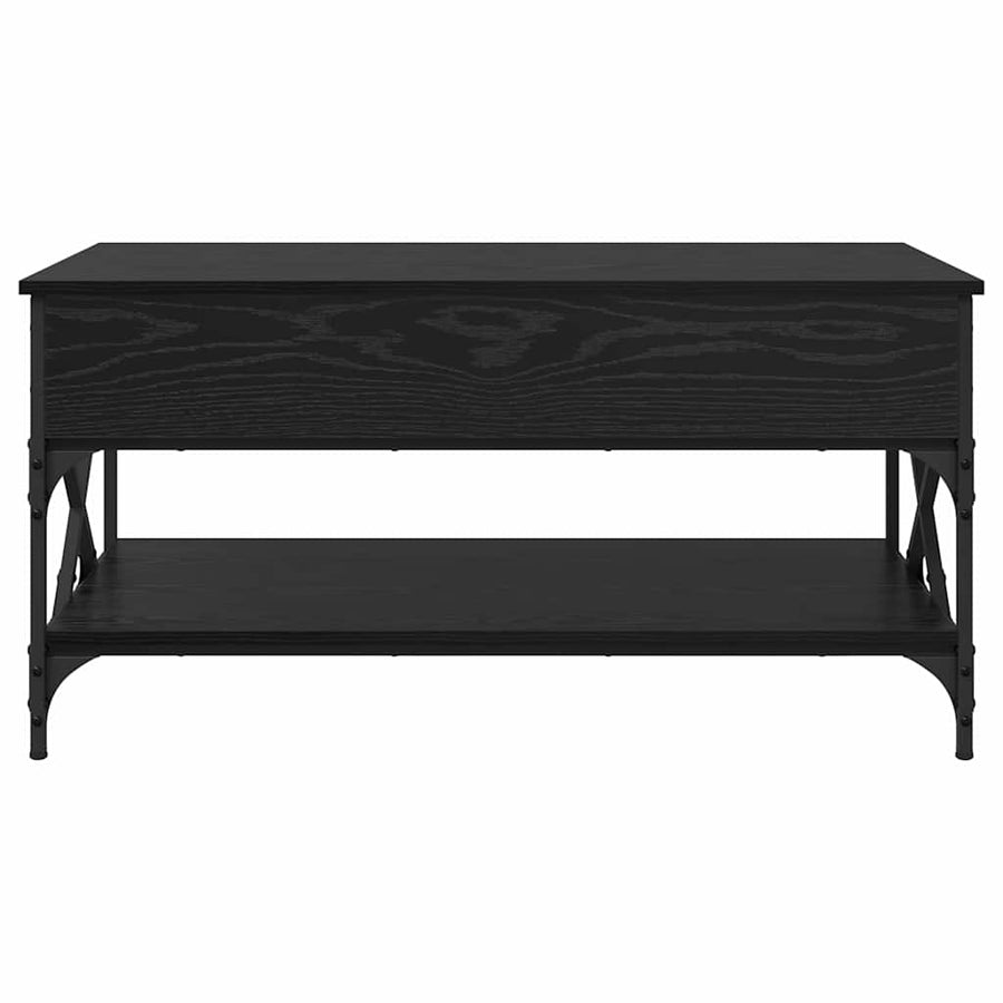 Salontafel Zwart Eiken 100 x 50 x 50 cm Bewerkt hout