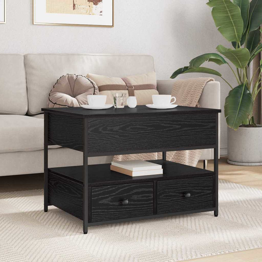 Koffietafel met lade Zwart eiken 70x50x50cm Geengineerd hout
