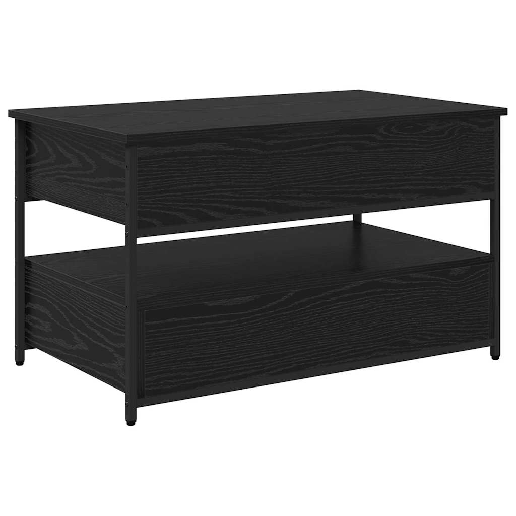 Salontafel met lade Zwart Eiken 85 x 50 x 50 cm Bewerkt hout