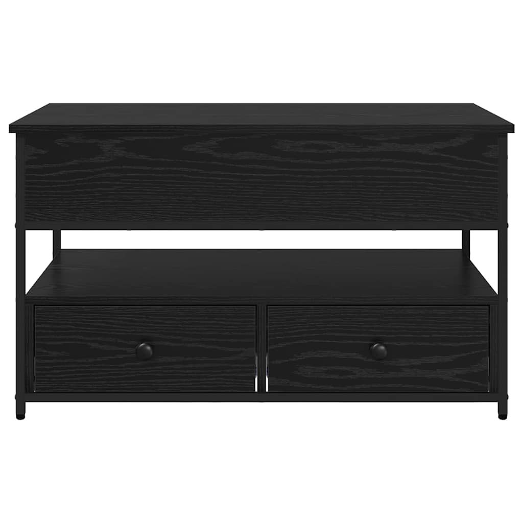 Salontafel met lade Zwart Eiken 85 x 50 x 50 cm Bewerkt hout