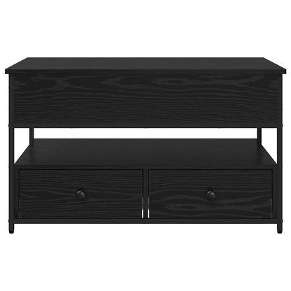 Salontafel met lade Zwart Eiken 85 x 50 x 50 cm Bewerkt hout