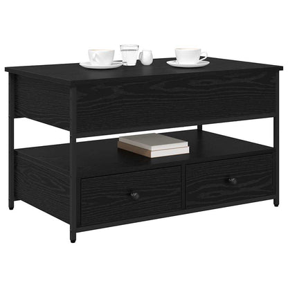 Salontafel met lade Zwart Eiken 85 x 50 x 50 cm Bewerkt hout