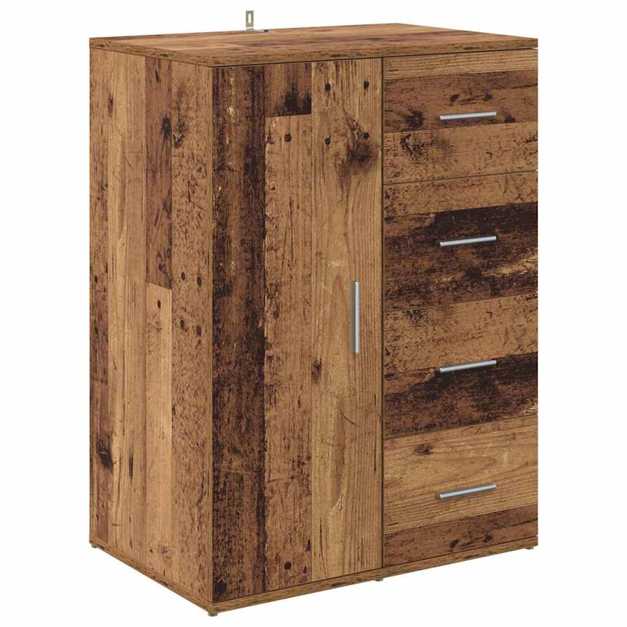 Dressoir met lade Oud Hout 59 x 39 x 80 cm Bewerkt hout