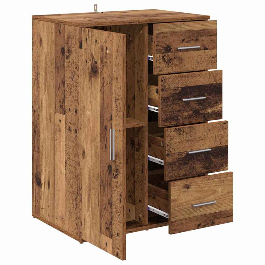 Dressoir met lade Oud Hout 59 x 39 x 80 cm Bewerkt hout
