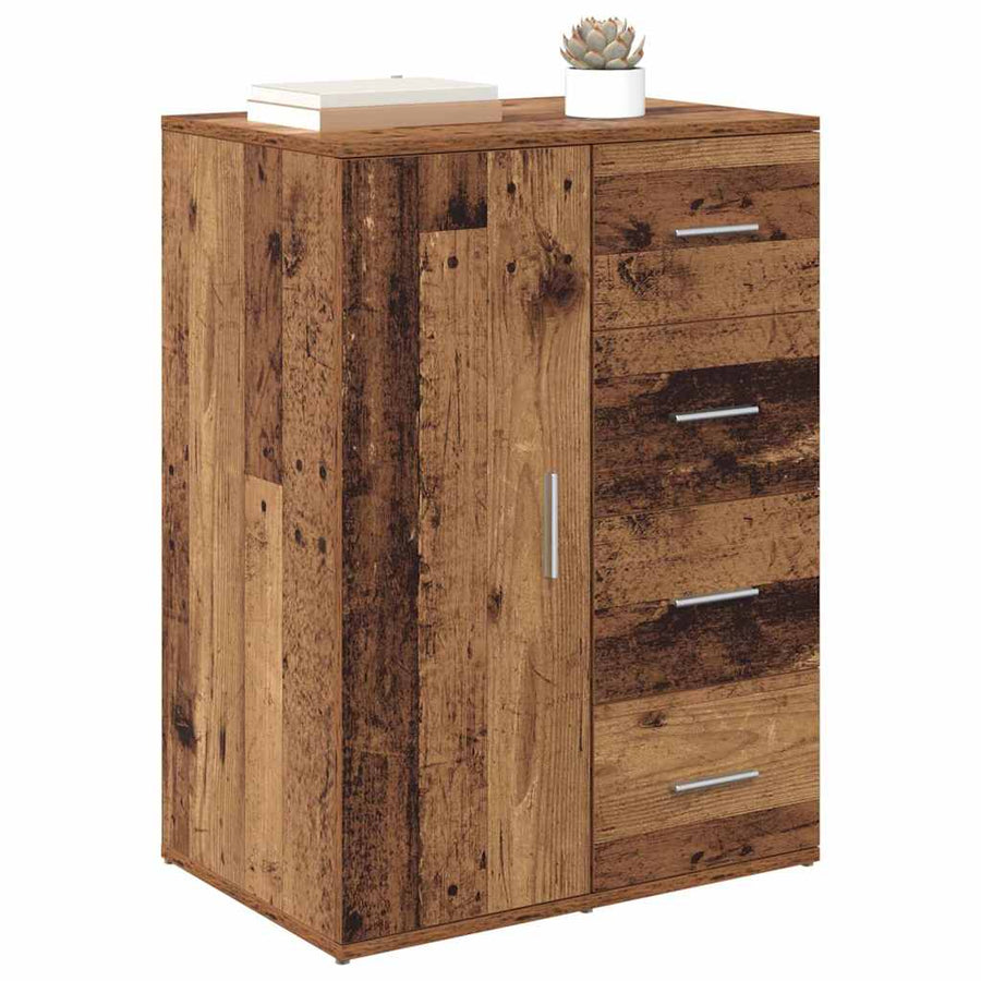 Dressoir met lade Oud Hout 59 x 39 x 80 cm Bewerkt hout