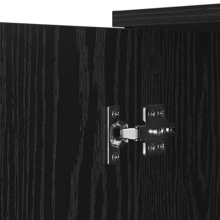 Dressoir met lade Zwart Eiken 59 x 39 x 80 cm Bewerkt hout