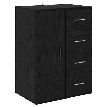 Dressoir met lade Zwart Eiken 59 x 39 x 80 cm Bewerkt hout