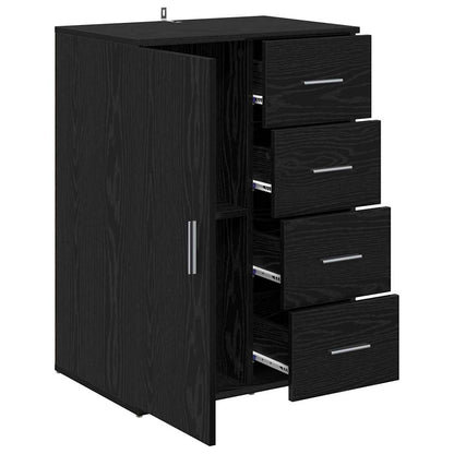 Dressoir met lade Zwart Eiken 59 x 39 x 80 cm Bewerkt hout