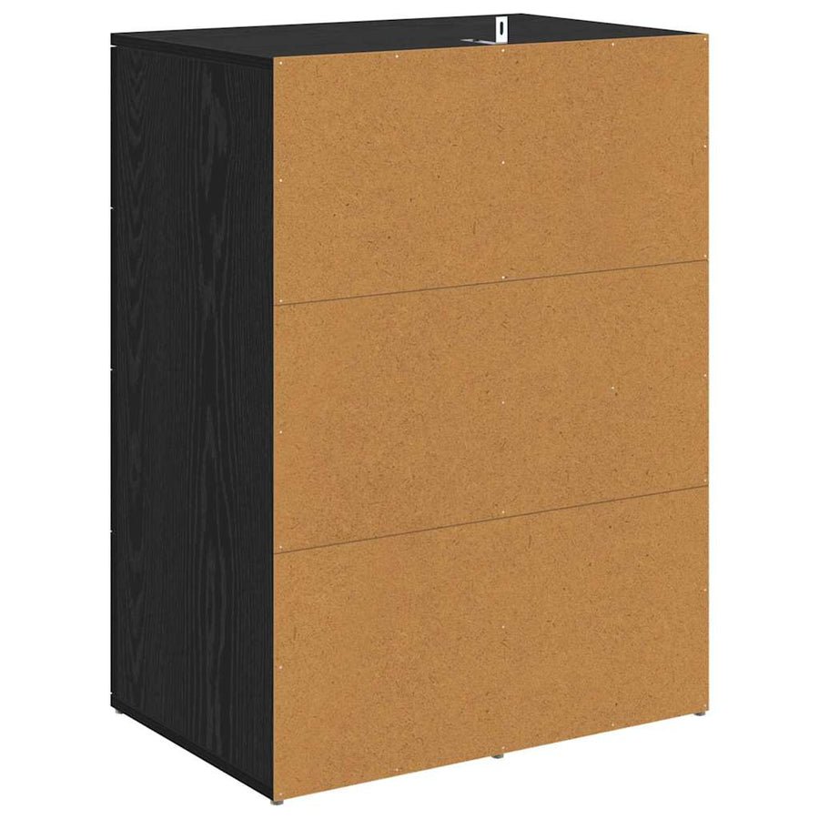 Dressoir met lade Zwart Eiken 59 x 39 x 80 cm Bewerkt hout