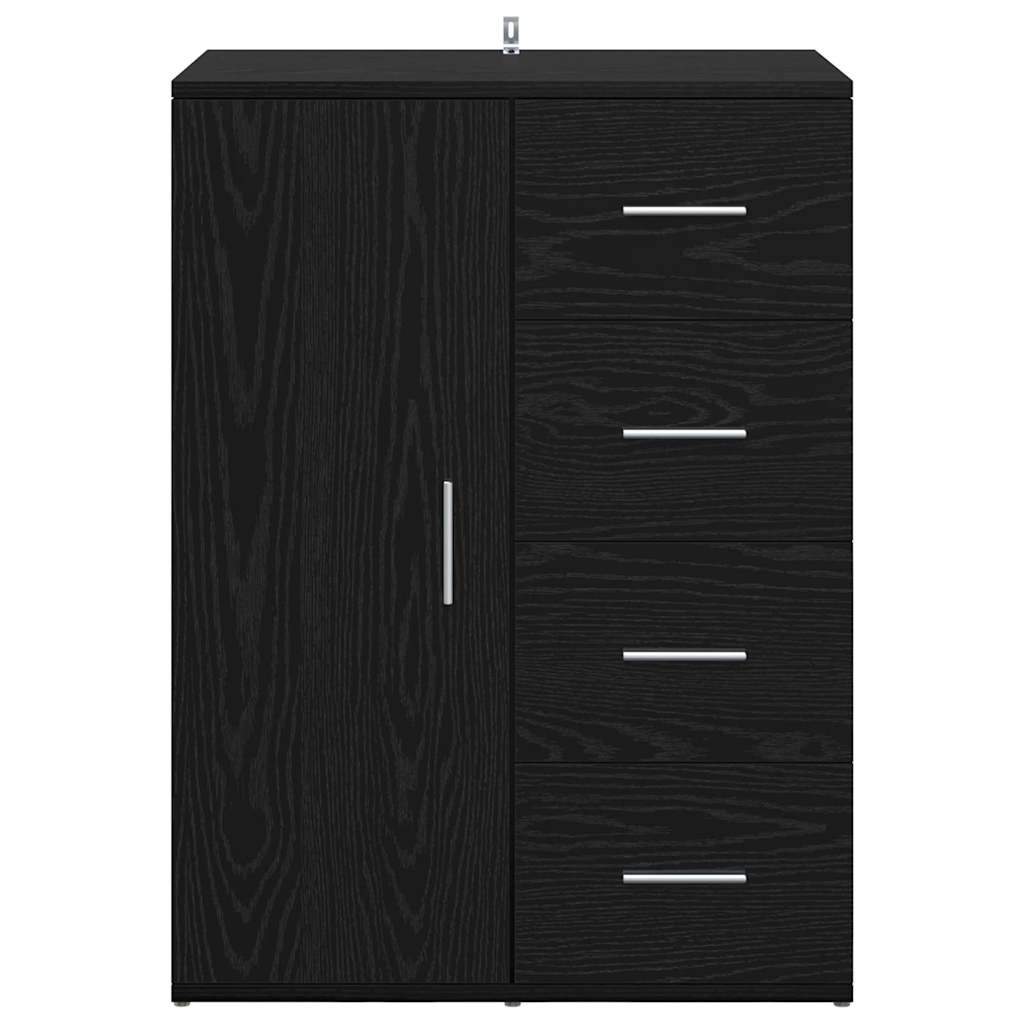 Dressoir met lade Zwart Eiken 59 x 39 x 80 cm Bewerkt hout